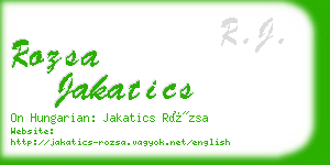 rozsa jakatics business card